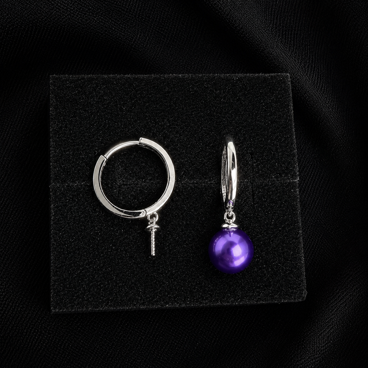 Round Hoop Solid Drop Earrings