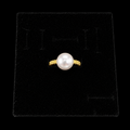 Gold Grooved Pearl Ring