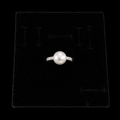 Silver Grooved Pearl Ring