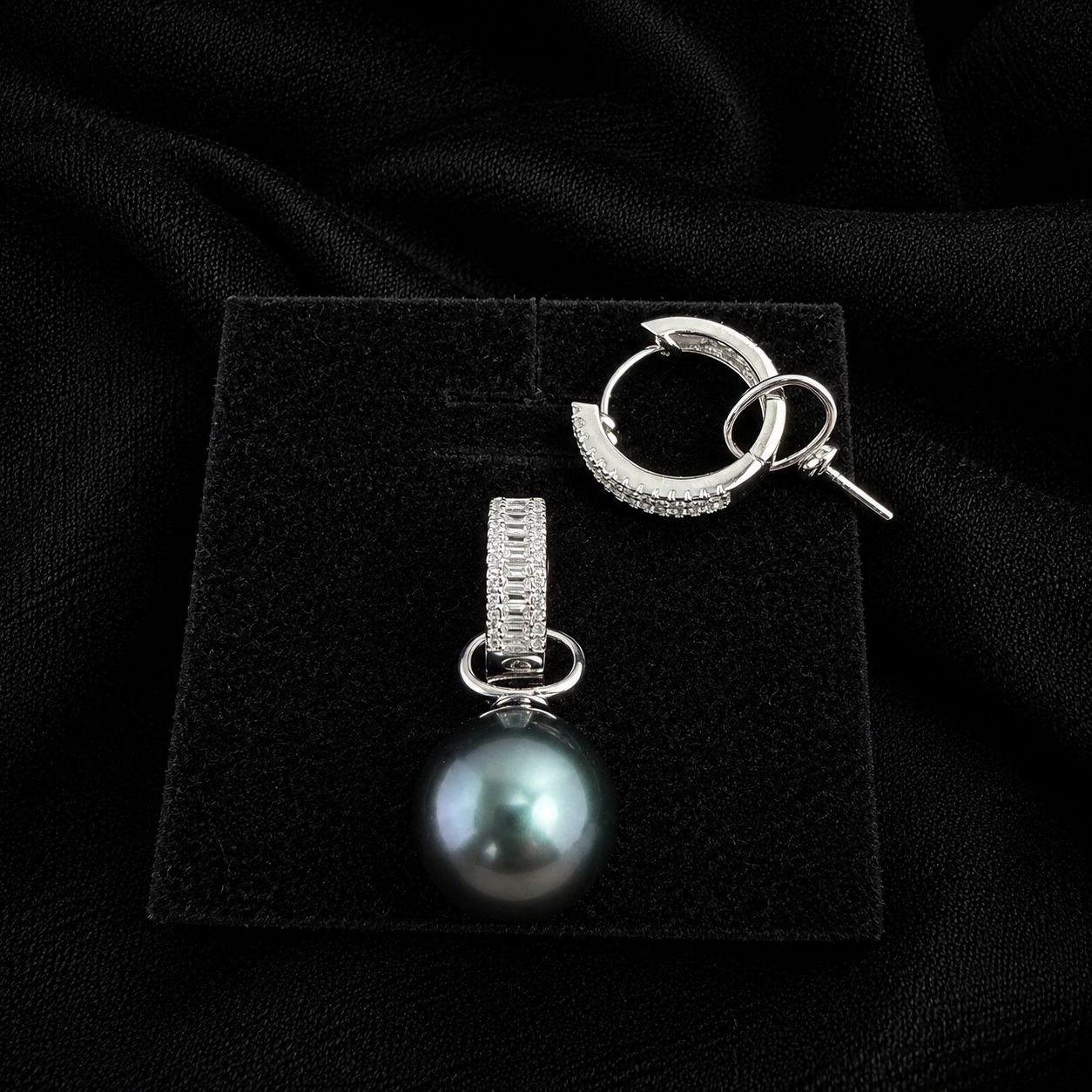 Round Hoop Sparkle Dangle Drop Earrings