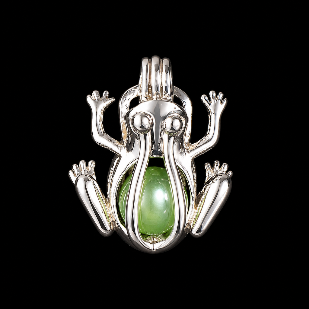 Frog Pendant Pearl Cage