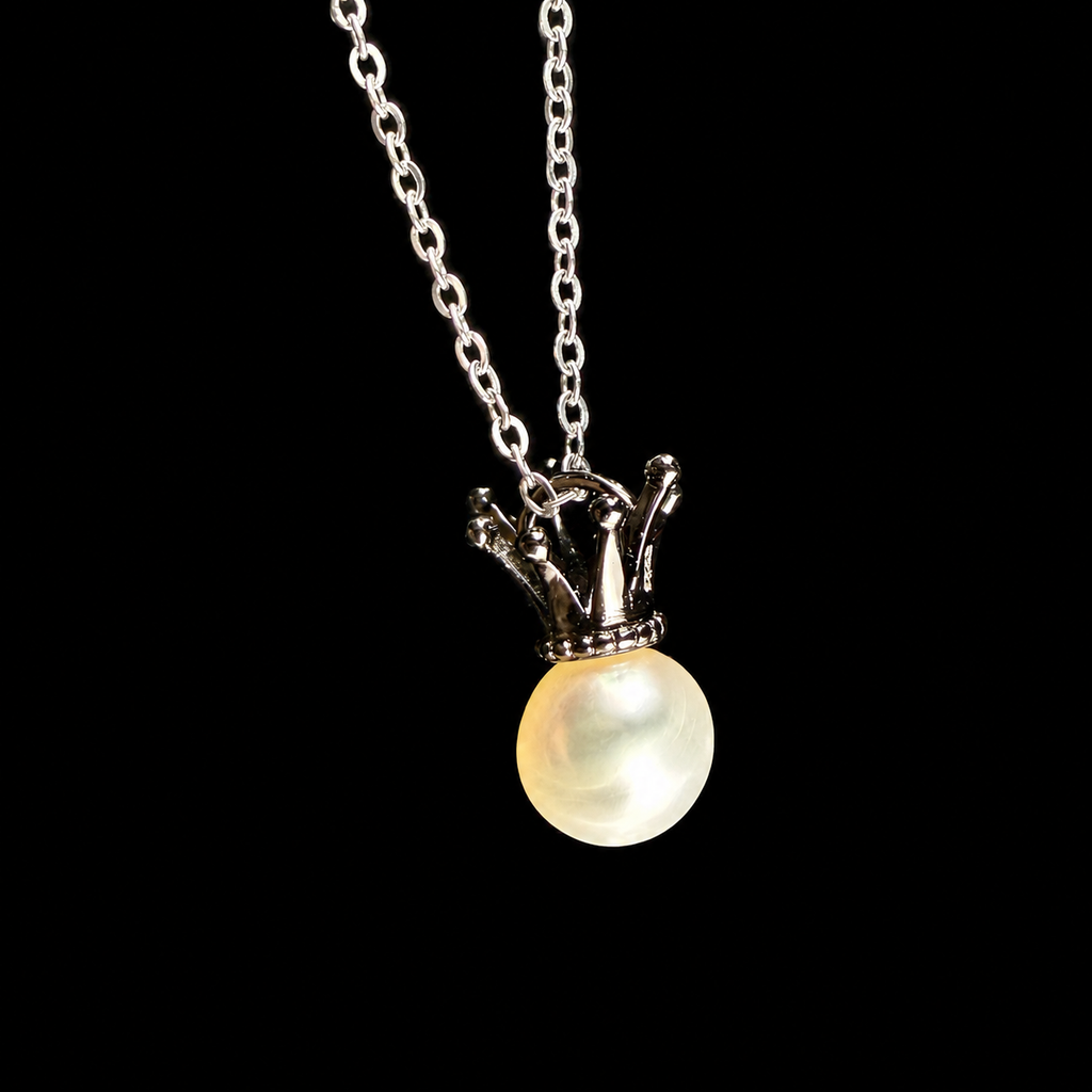 Silver Crown Drop Pendant