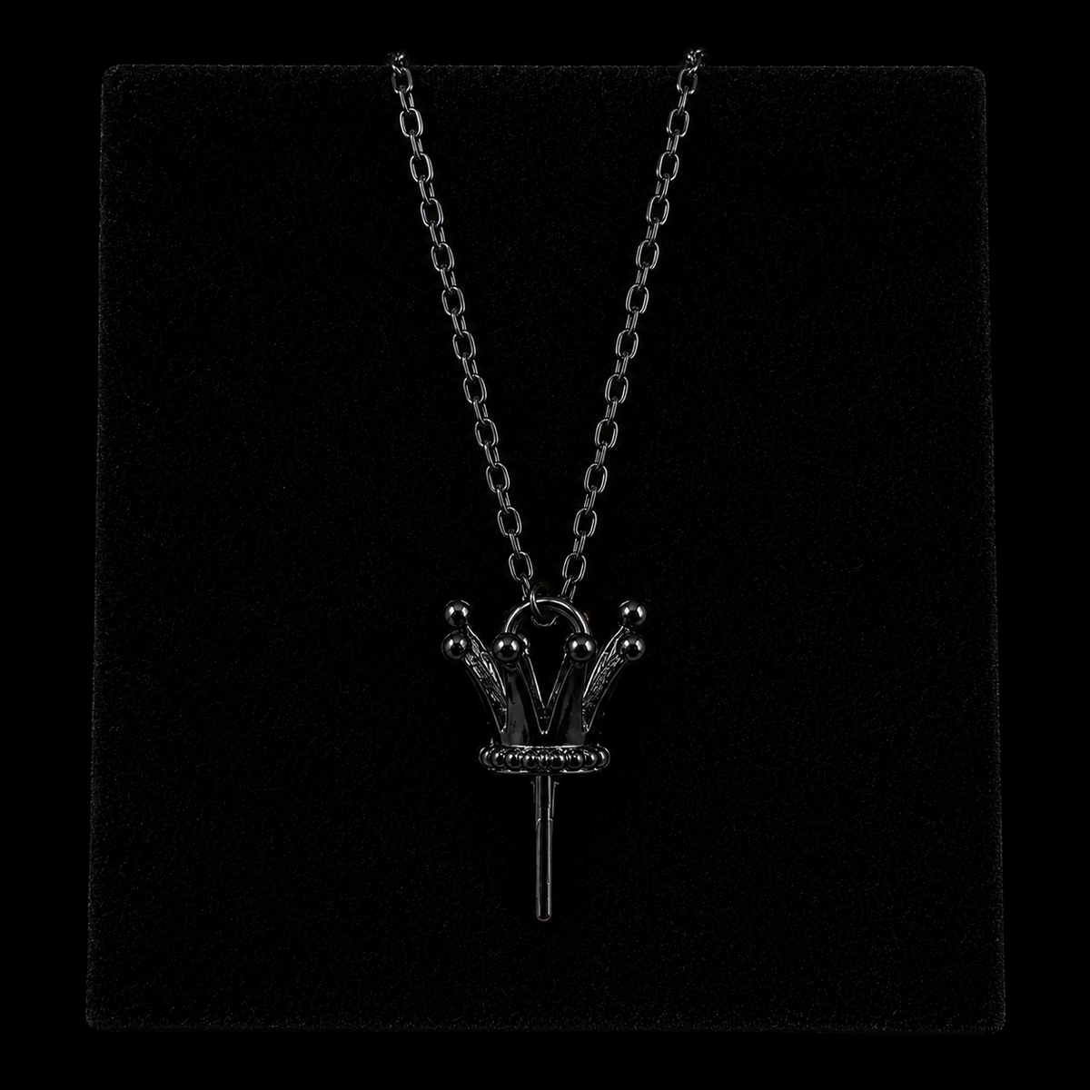 Black Crown Drop Pendant