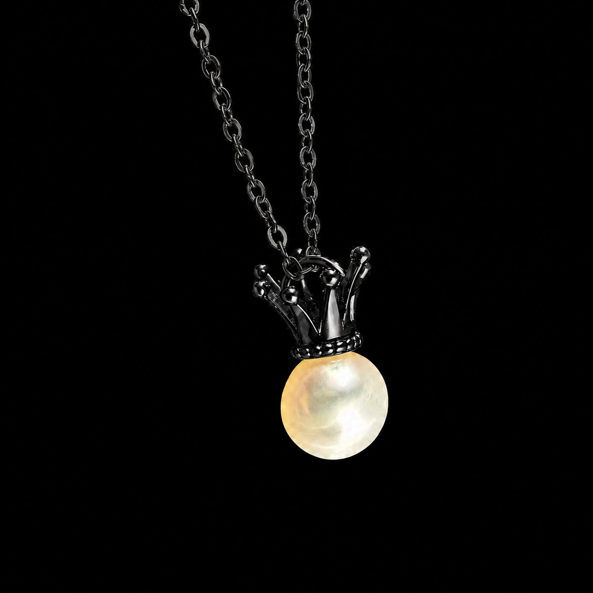 Black Crown Drop Pendant