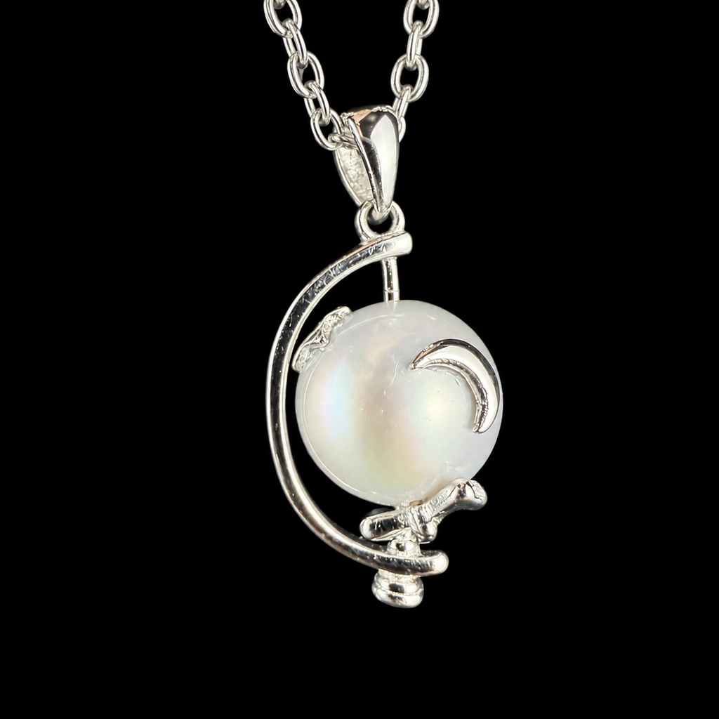 Globe w/ Moon & Star Drop Pendant