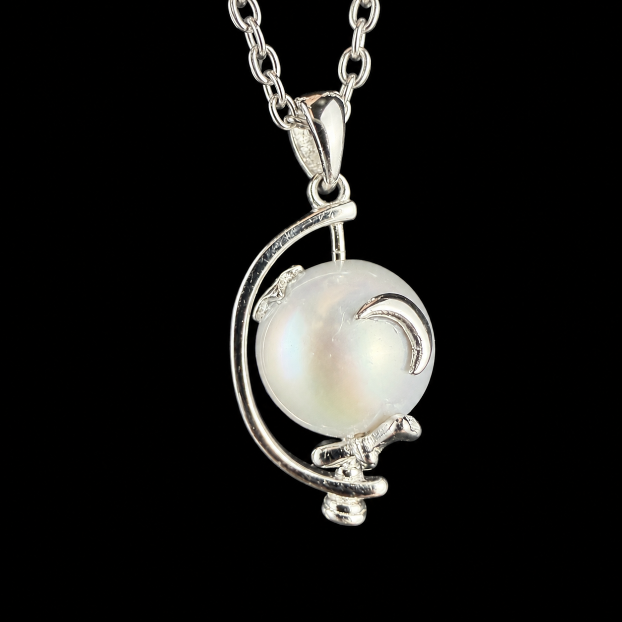 Globe w/ Moon & Star Drop Pendant