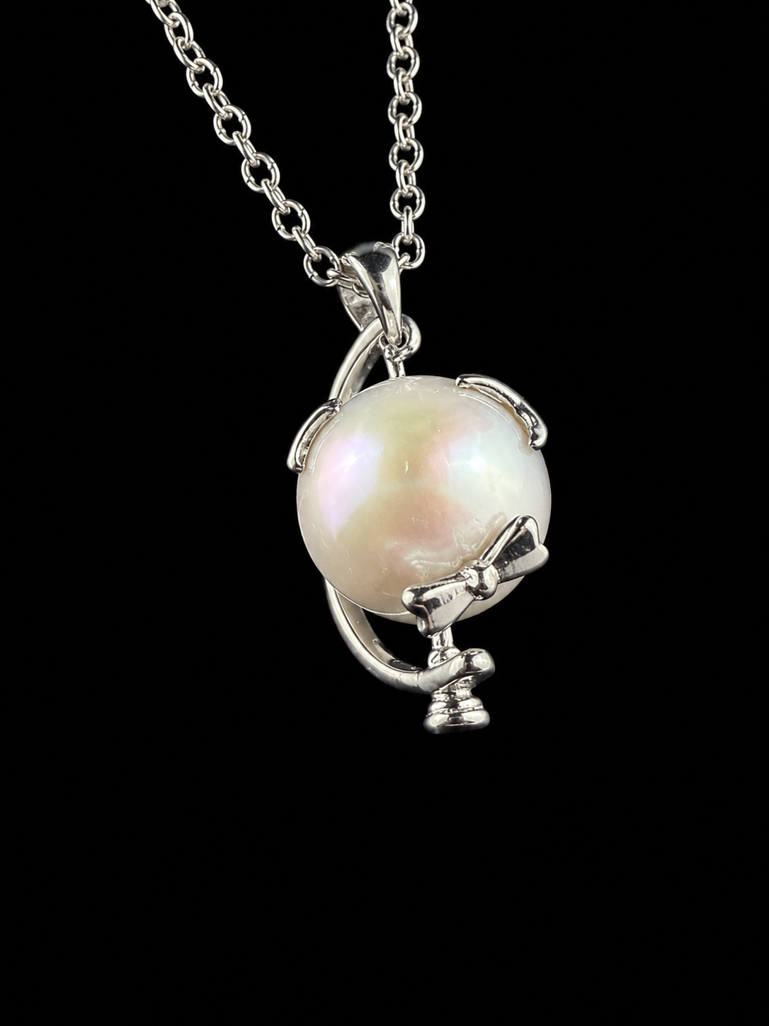 Globe w/ Moon & Star Drop Pendant