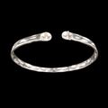 Elegant Hammered Duo Pearl Bangle