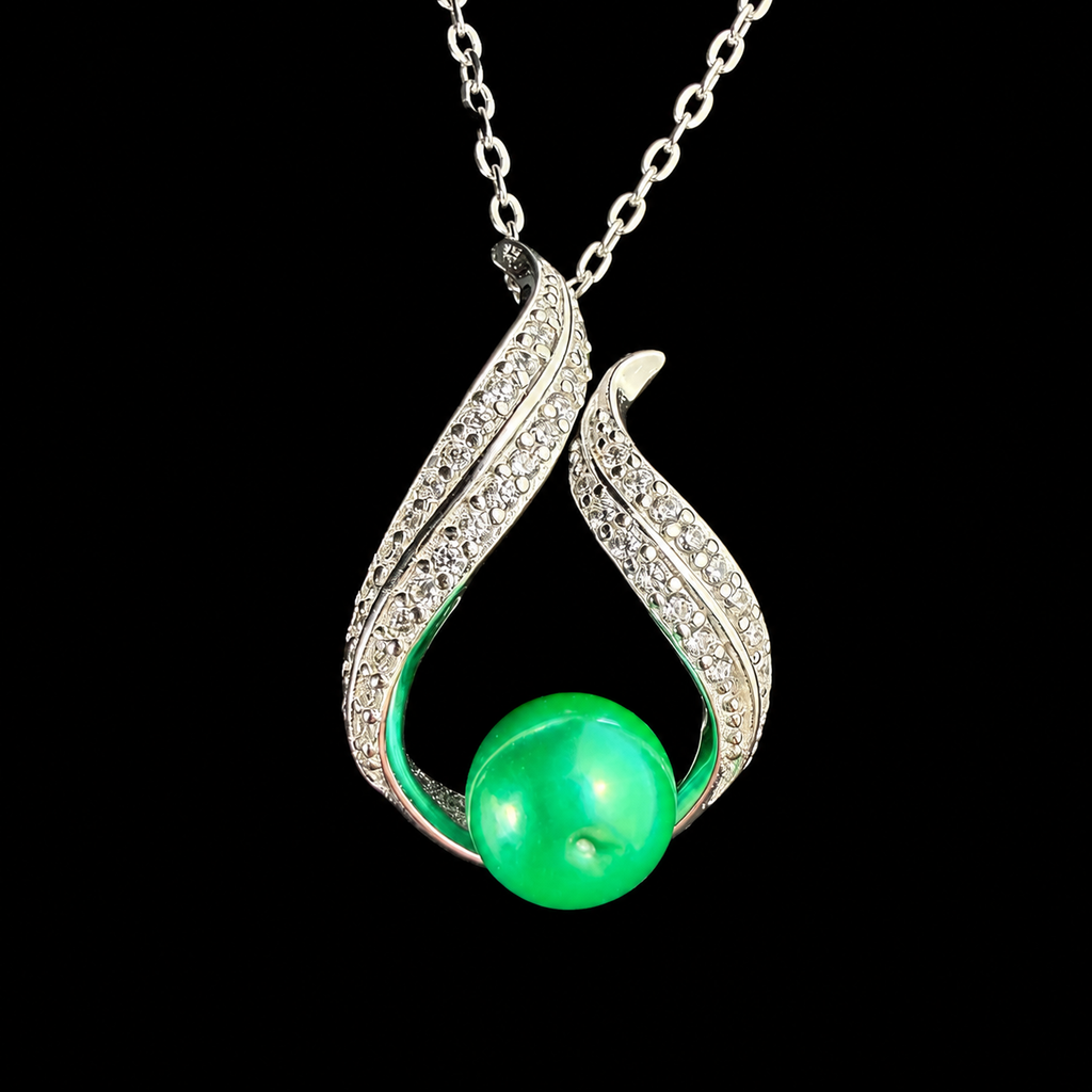 Open Teardrop Sparkly Pendant