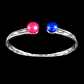 Elegant Hammered Duo Pearl Bangle