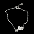 Silver Leaf Pearl Bracelet