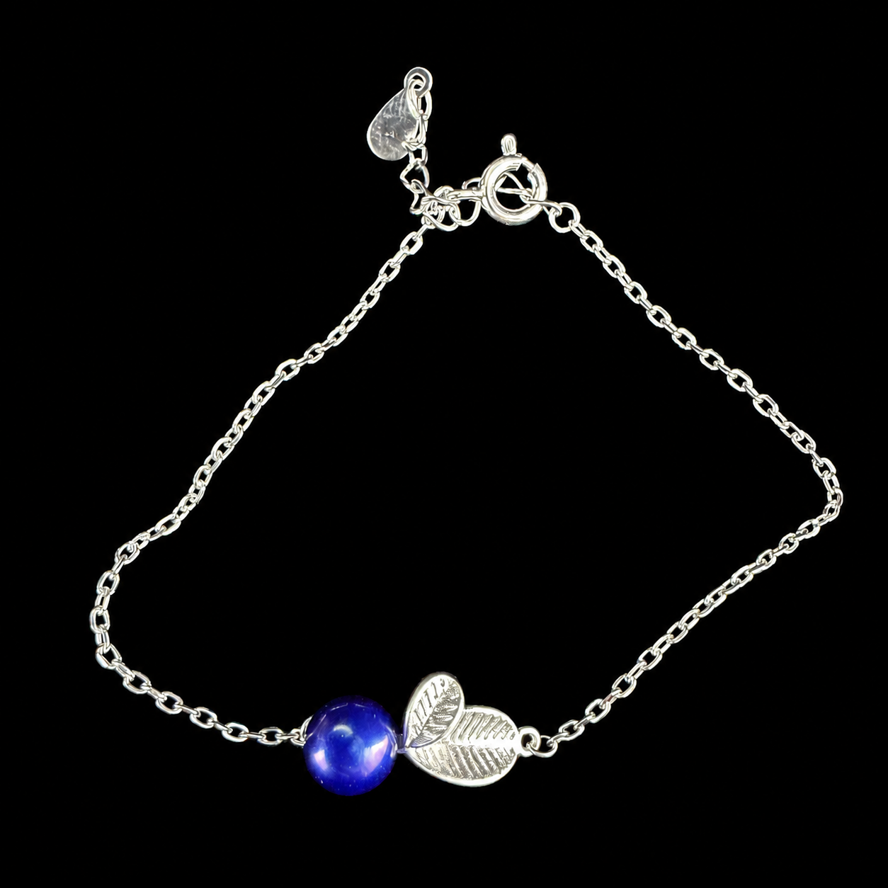 Silver Leaf Pearl Bracelet