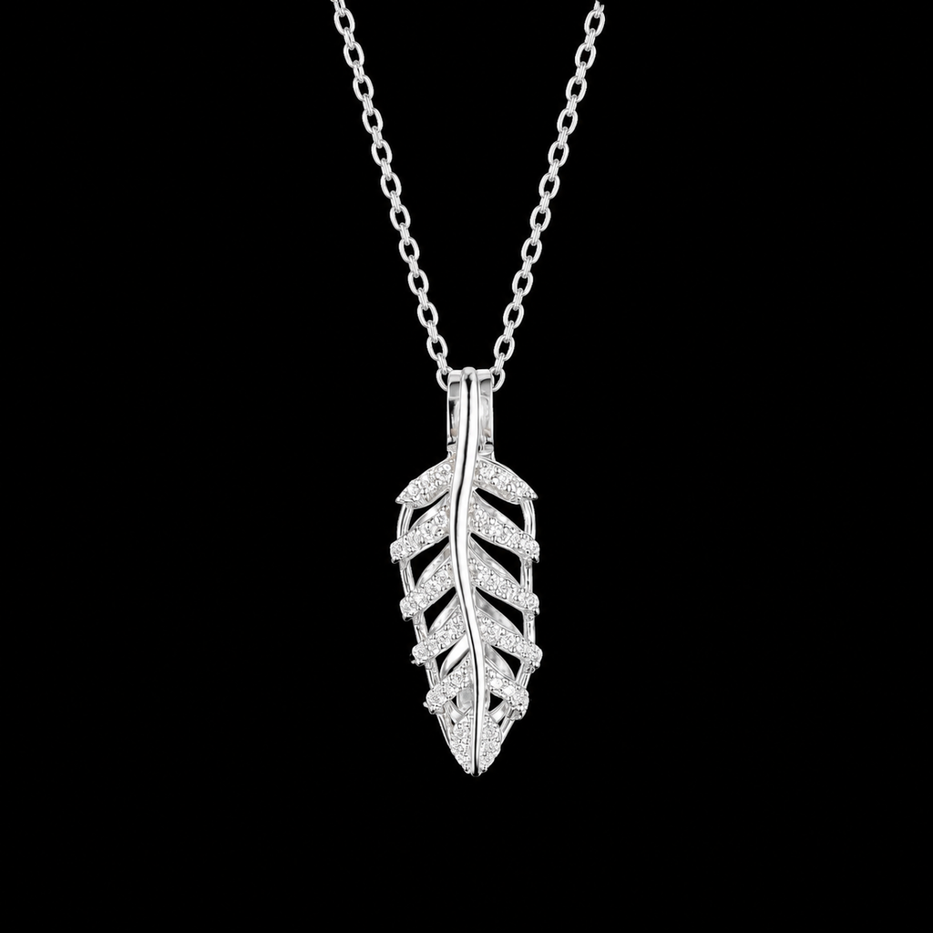 Feather Pendant Pearl Cage