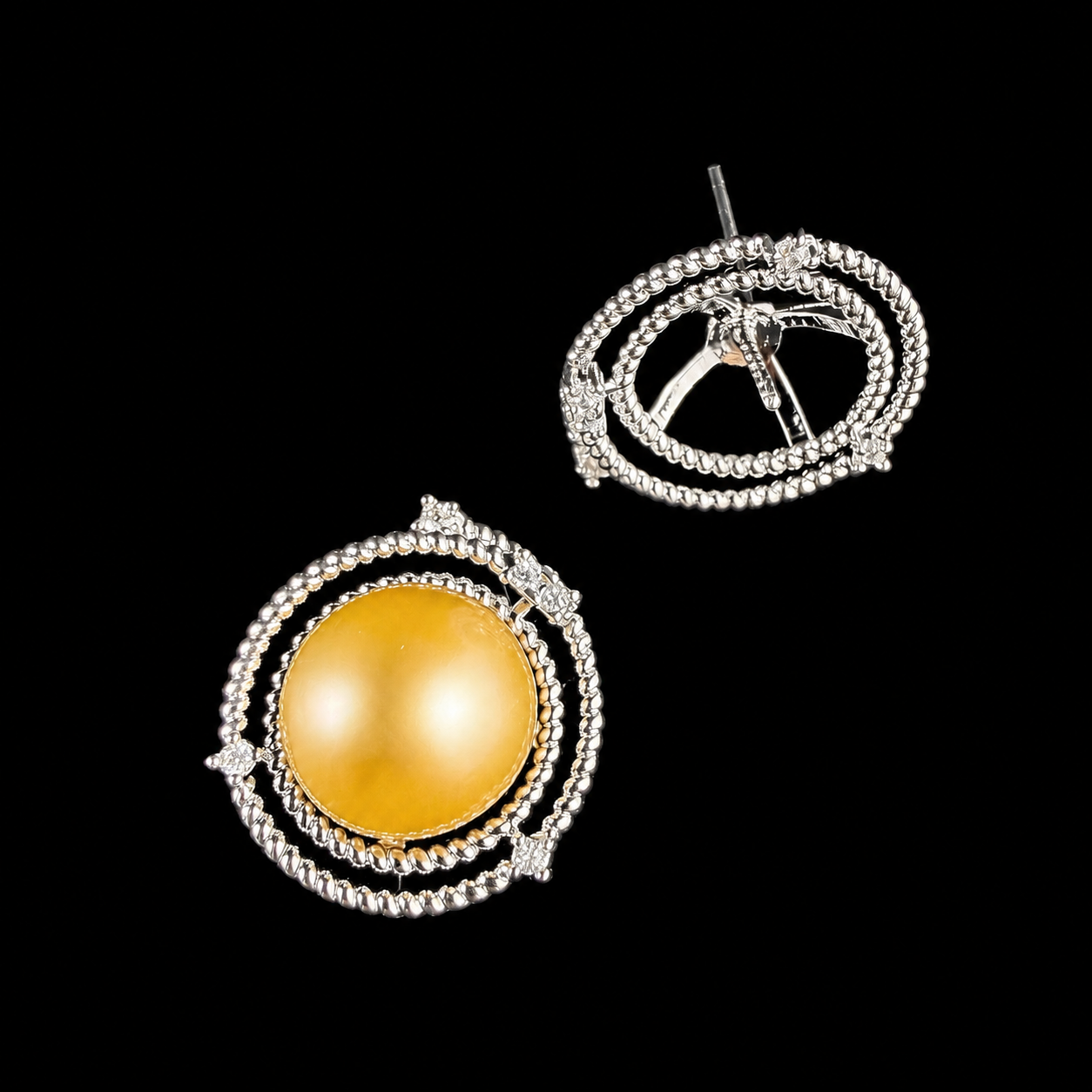 Double Ring Stud Earrings