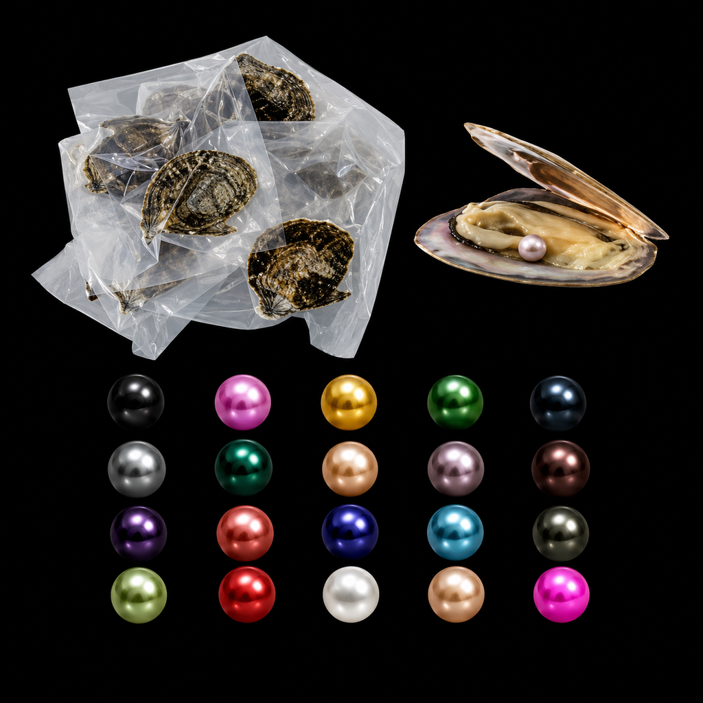 Tray of Round Pearl Oysters for Opening