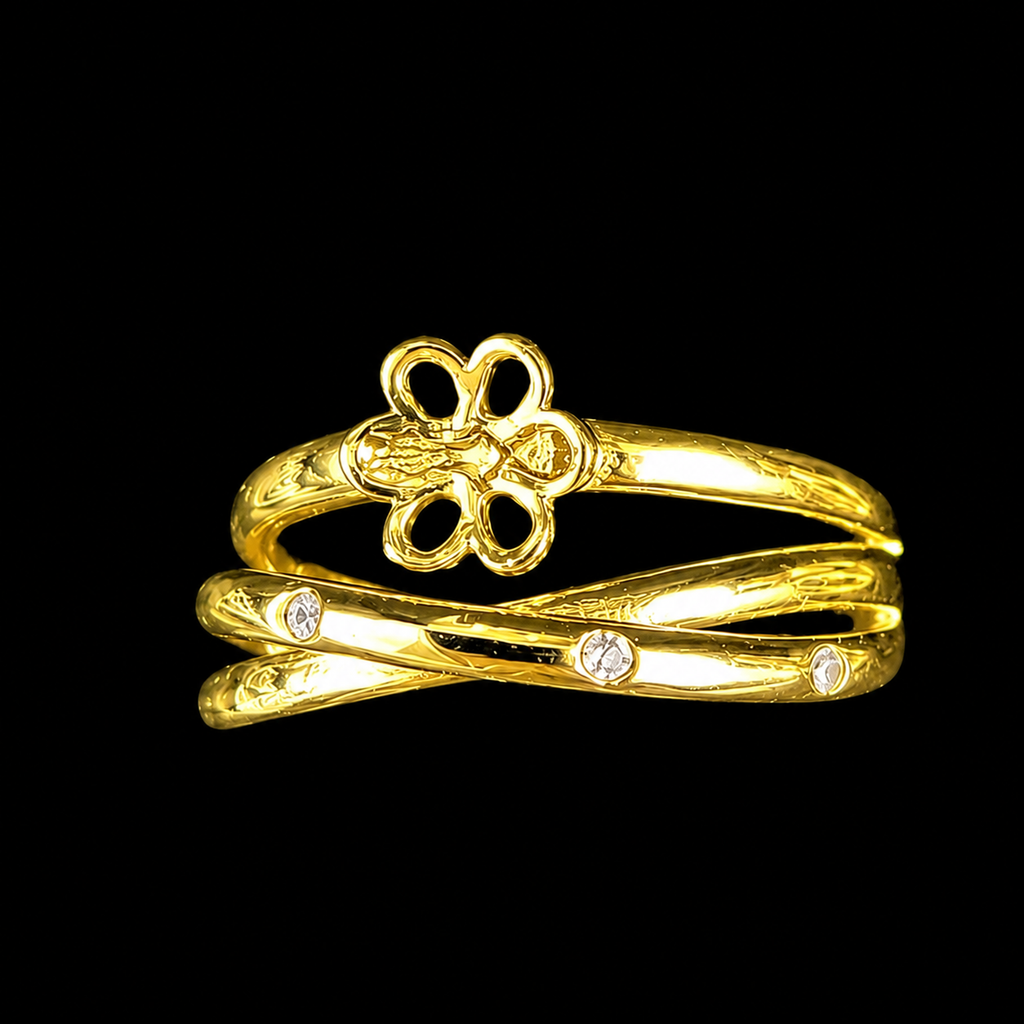 Gold Twisted Glow Pearl Ring