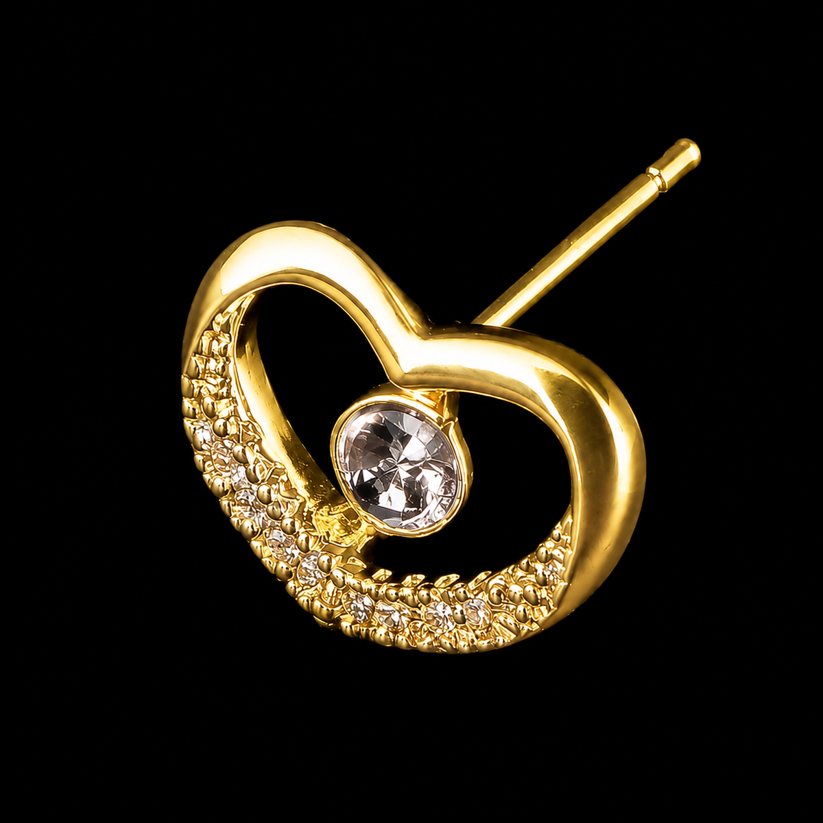 Gold Heart Sparkle Earrings
