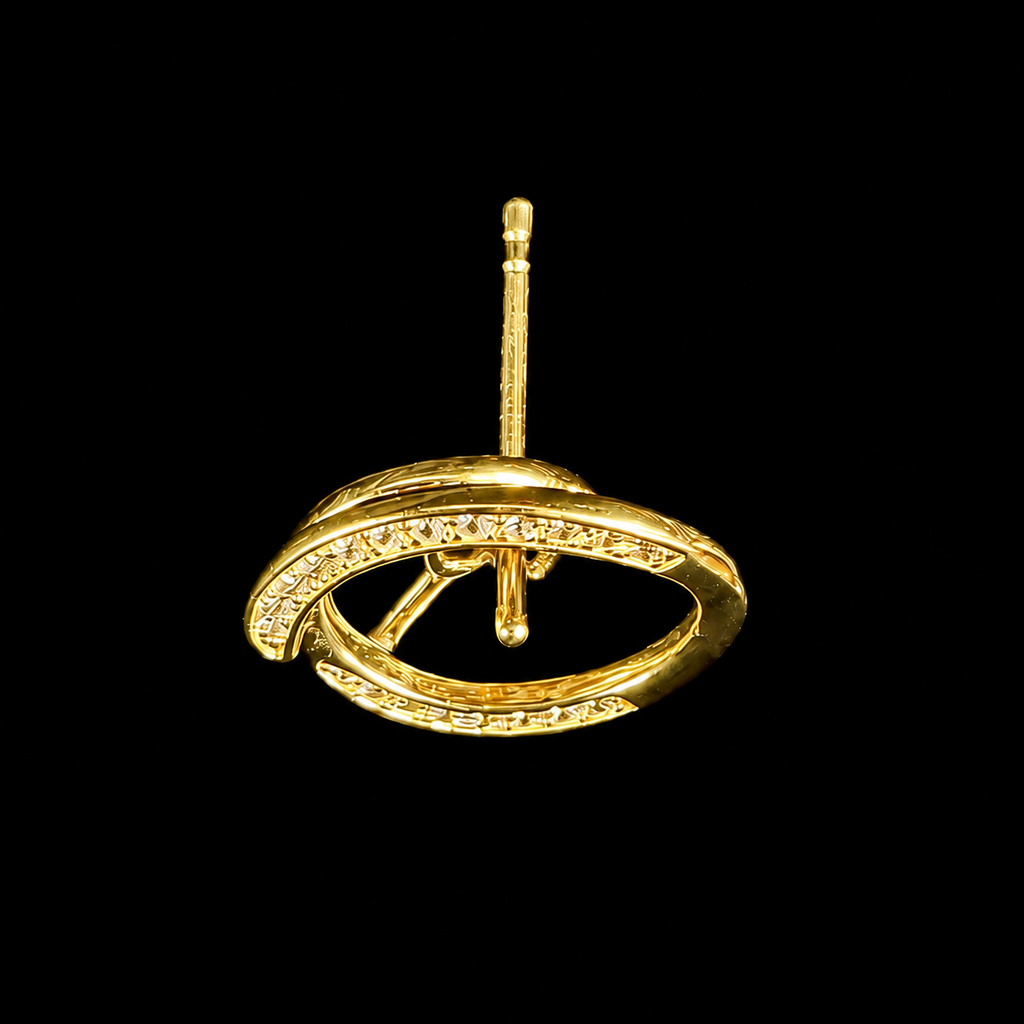 Gold Pearl Halo Orbit Earrings