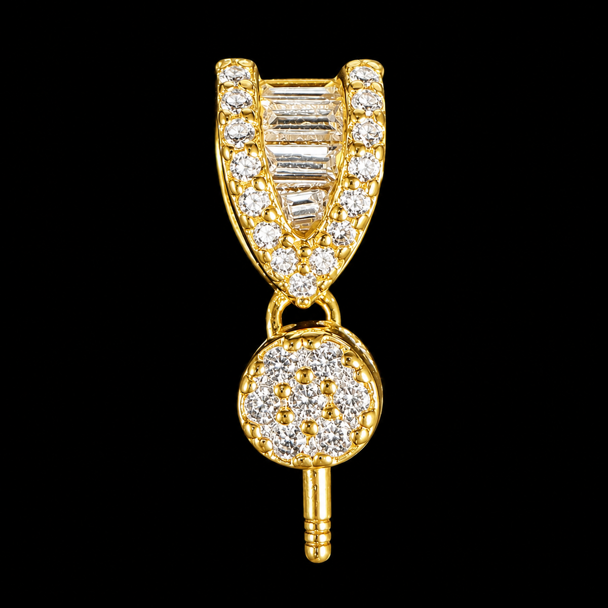 Gold Brilliant Pavé Pearl Pendant