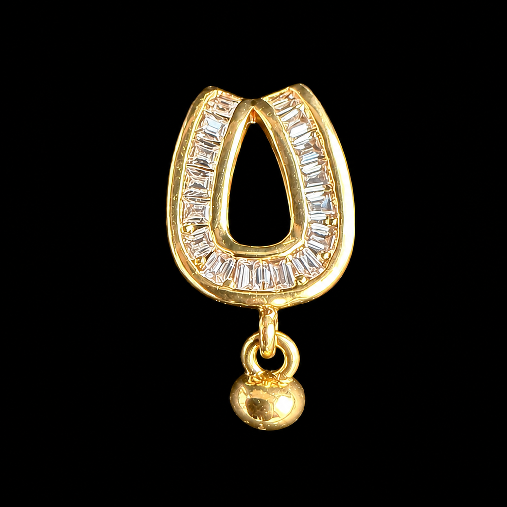 Gold Lucky Horseshoe Pearl Pendant