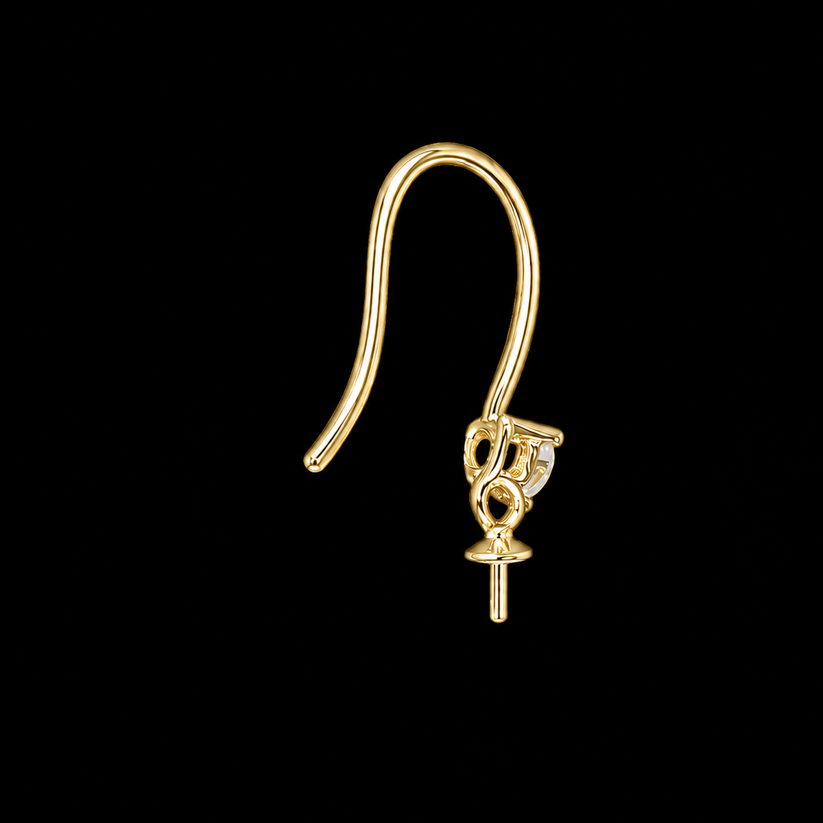 Gold Glimmer Hook Pearl Earrings