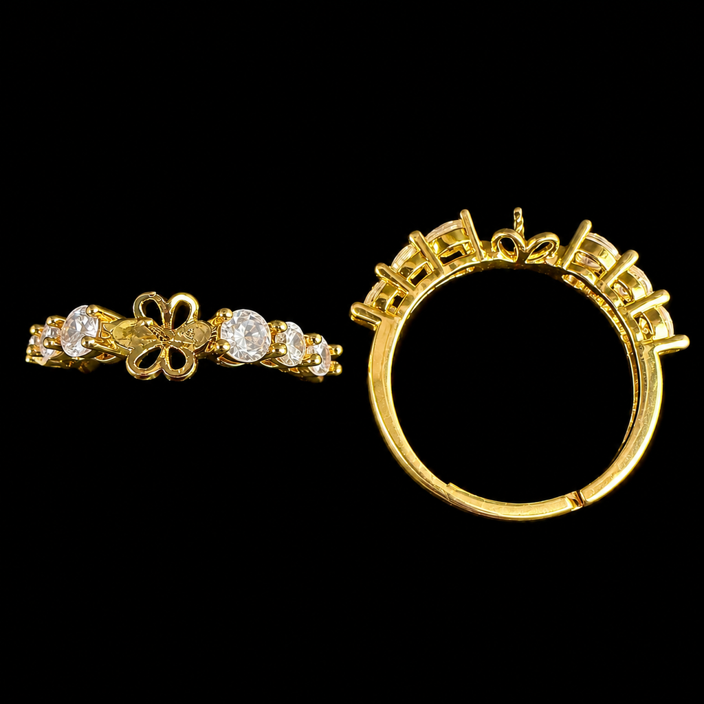Gold Polished Spark Pearl Ring