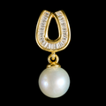 Gold Lucky Horseshoe Pearl Pendant