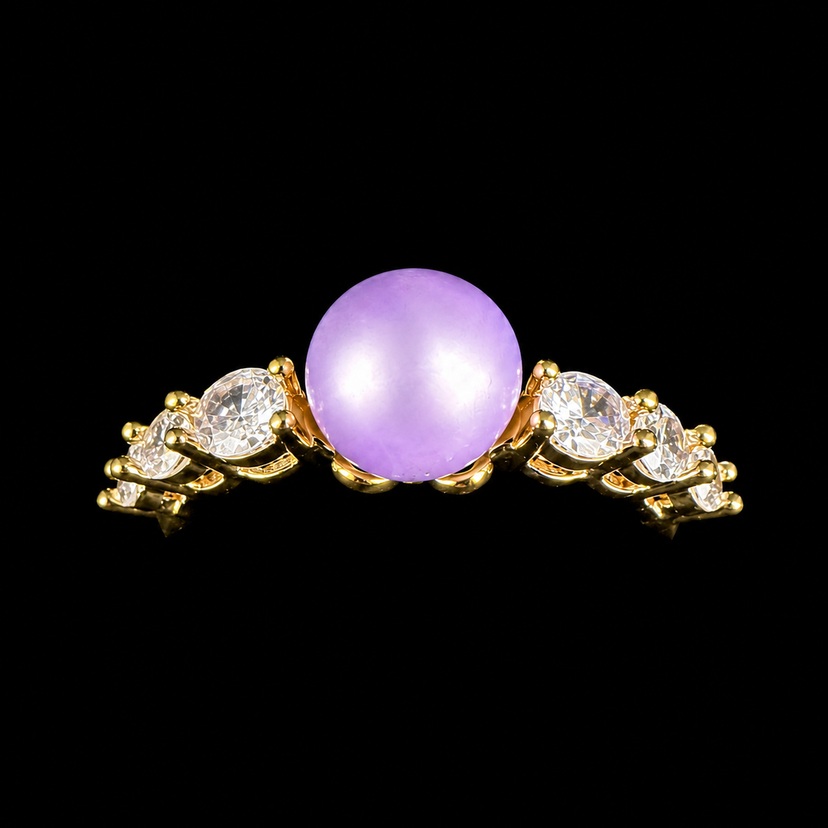 Gold Polished Spark Pearl Ring