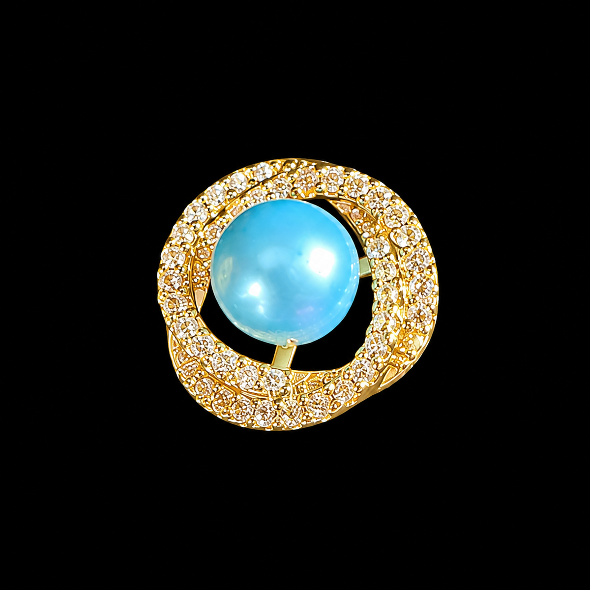 Gold Pearl Glow Halo Earrings
