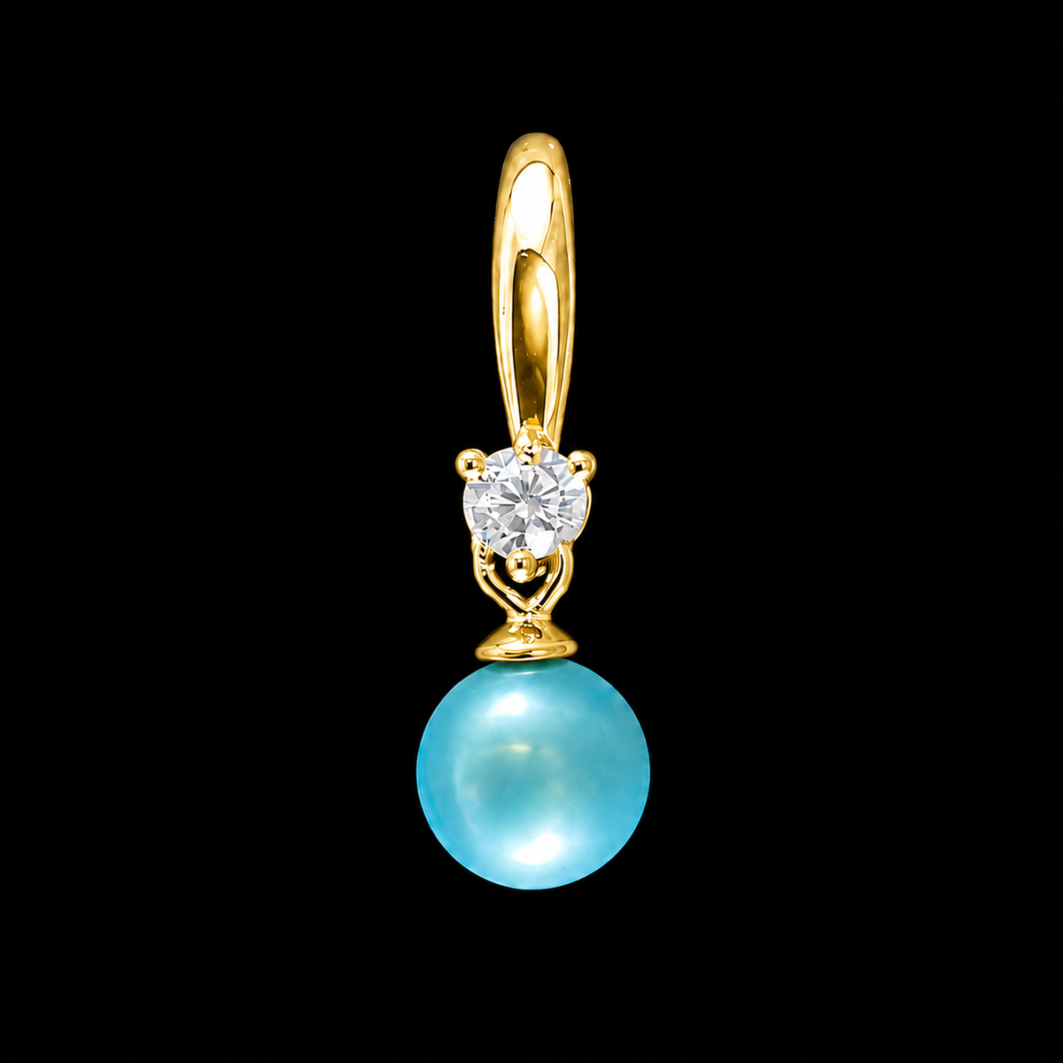 Gold Glimmer Hook Pearl Earrings