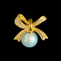 Gold Pearl Gift Bow Pendant