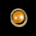 Gold Pearl Halo Orbit Earrings