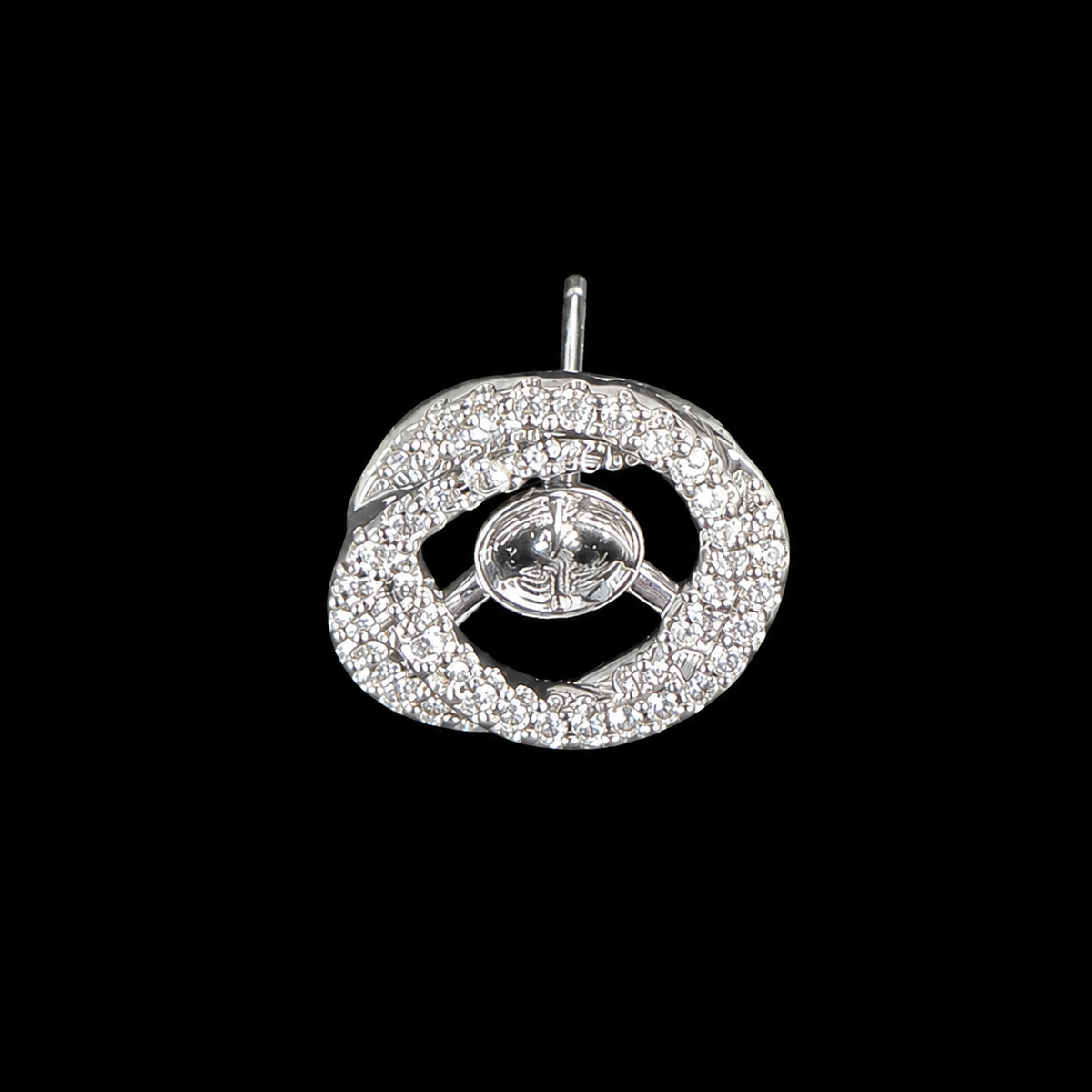 White Gold Pearl Glow Halo Earrings
