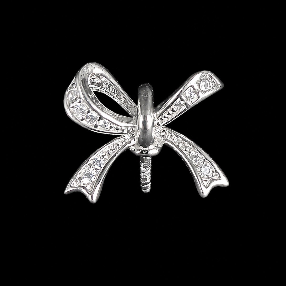 Silver Pearl Gift Bow Pendant