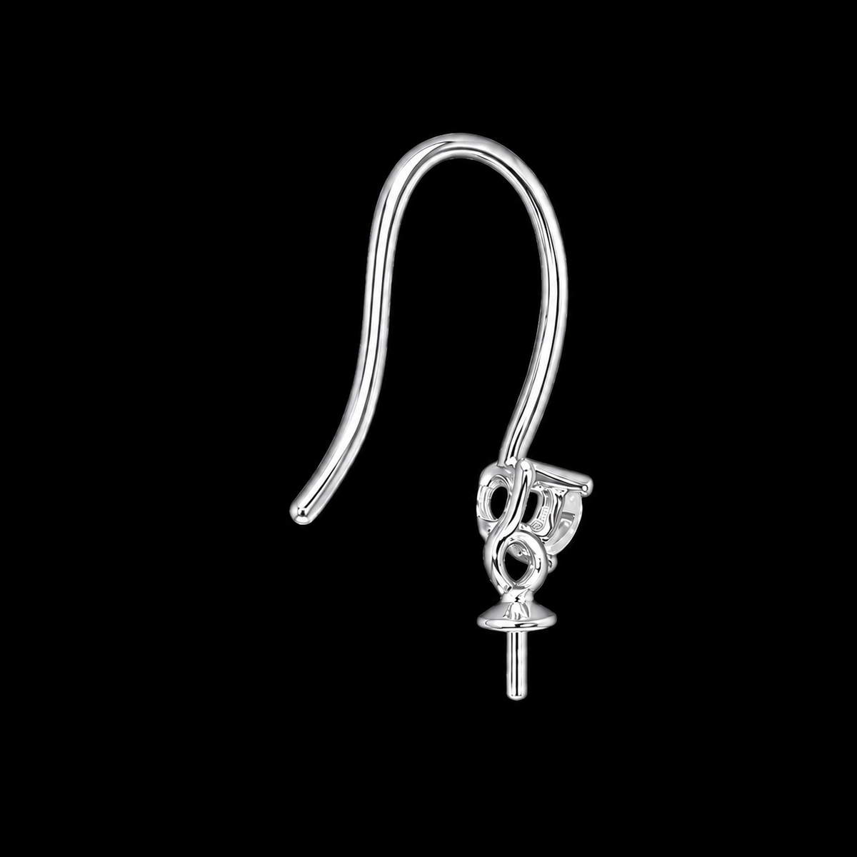 Silver Glimmer Hook Pearl Earrings