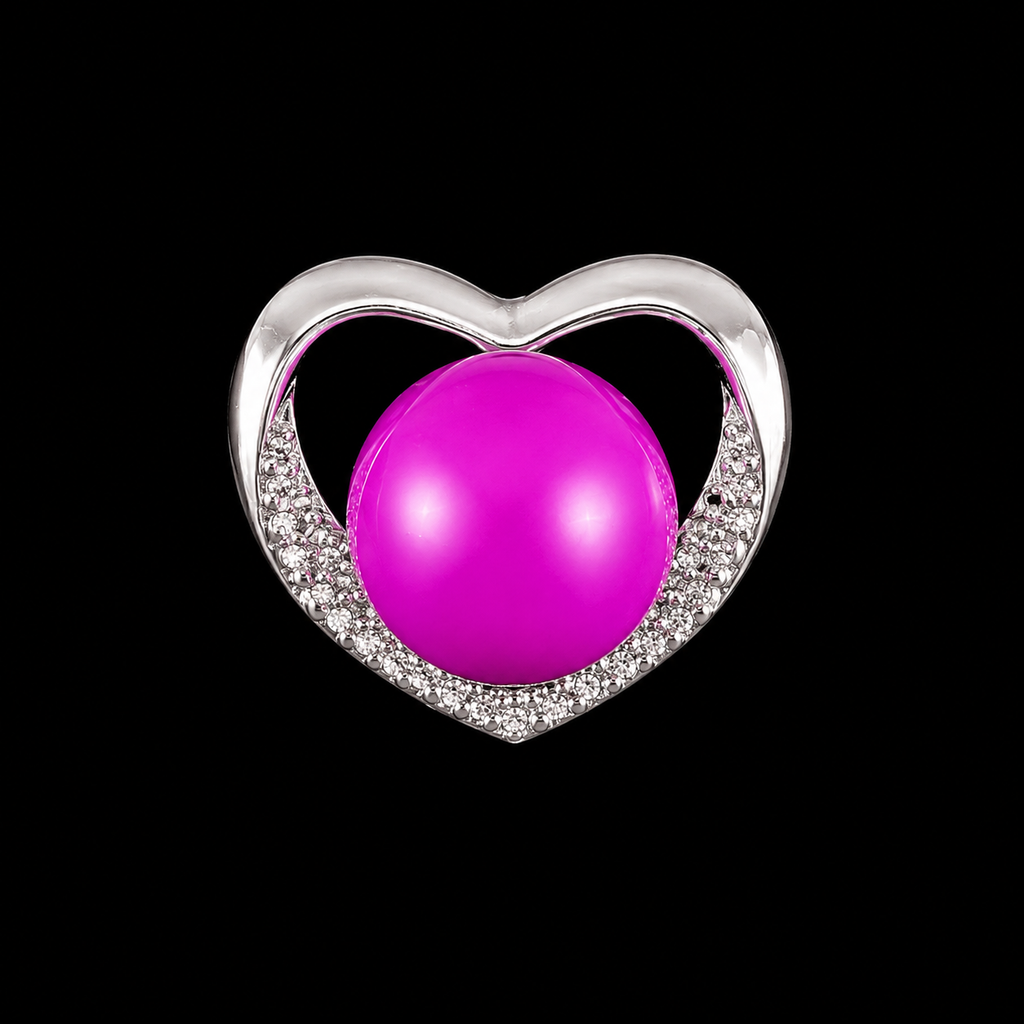 White Gold Heart Sparkle Earrings