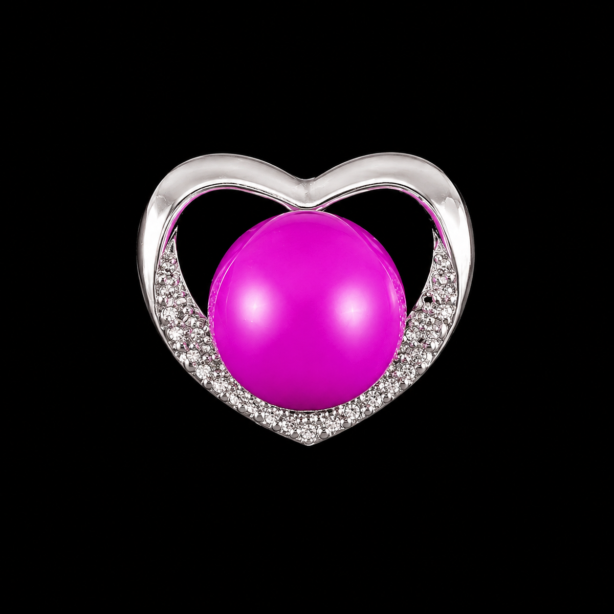 White Gold Heart Sparkle Earrings