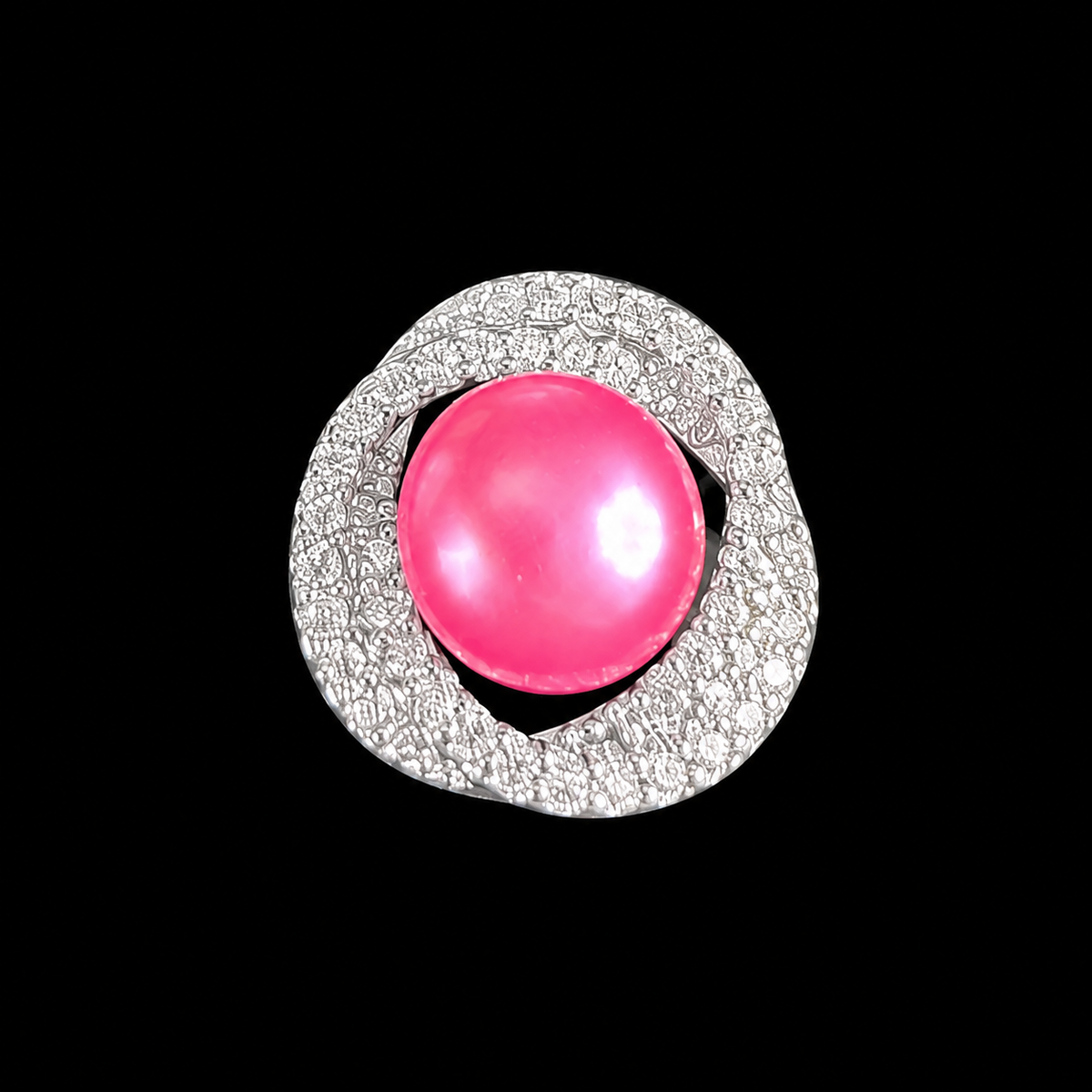 White Gold Pearl Glow Halo Earrings