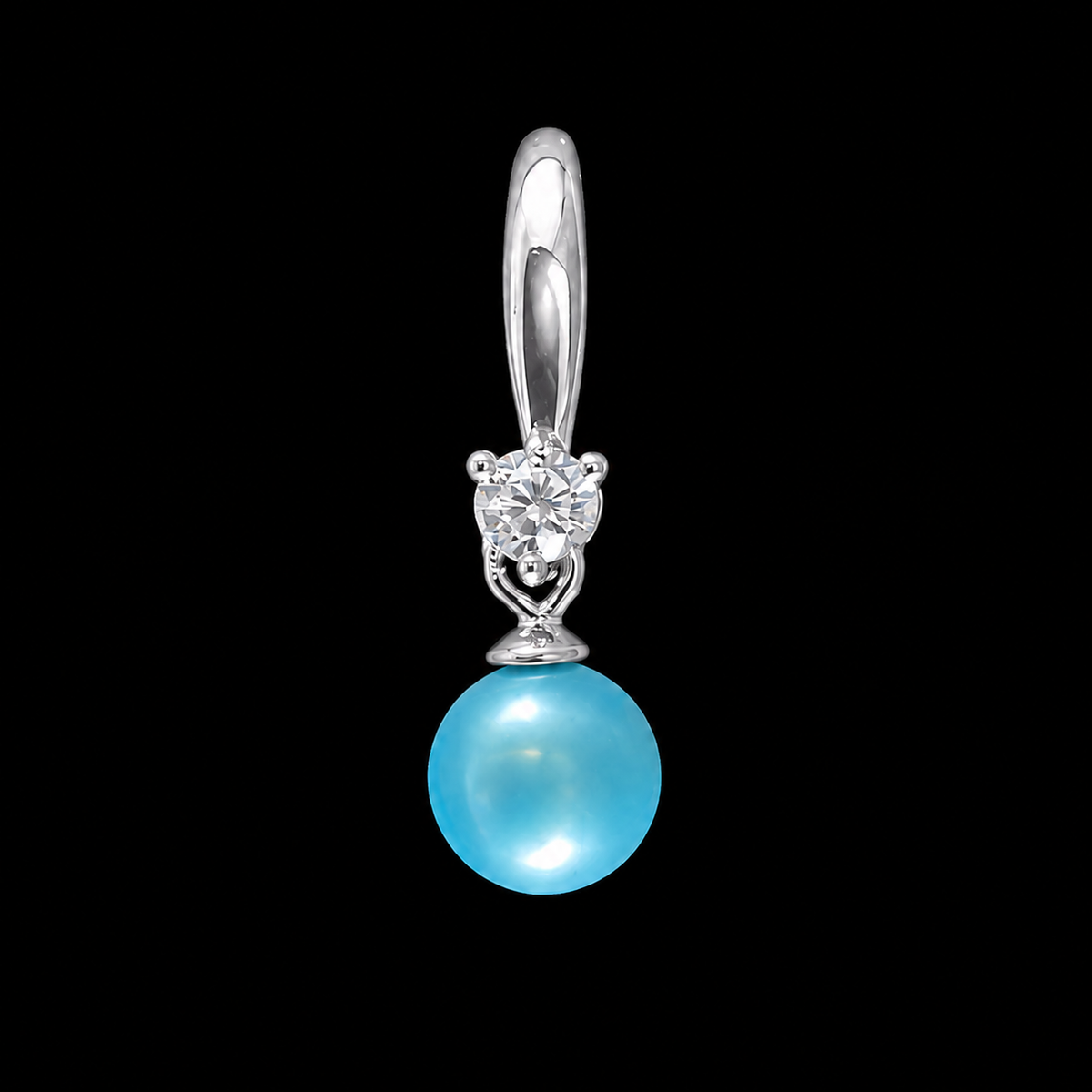 Silver Glimmer Hook Pearl Earrings