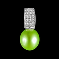 Silver Brilliant Pavé Pearl Stud Earrings
