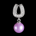 White Gold Lucky Horseshoe Pearl Pendant