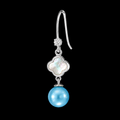 Silver Mother of Pearl Clover Earrings